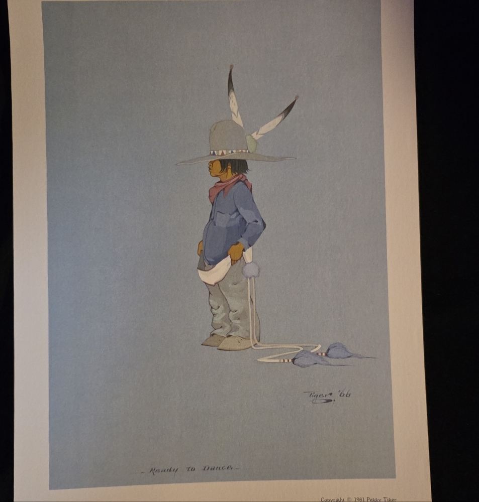 “Ready to Dance” by Peggy Tiger – 1981 Native American Art Print – $100